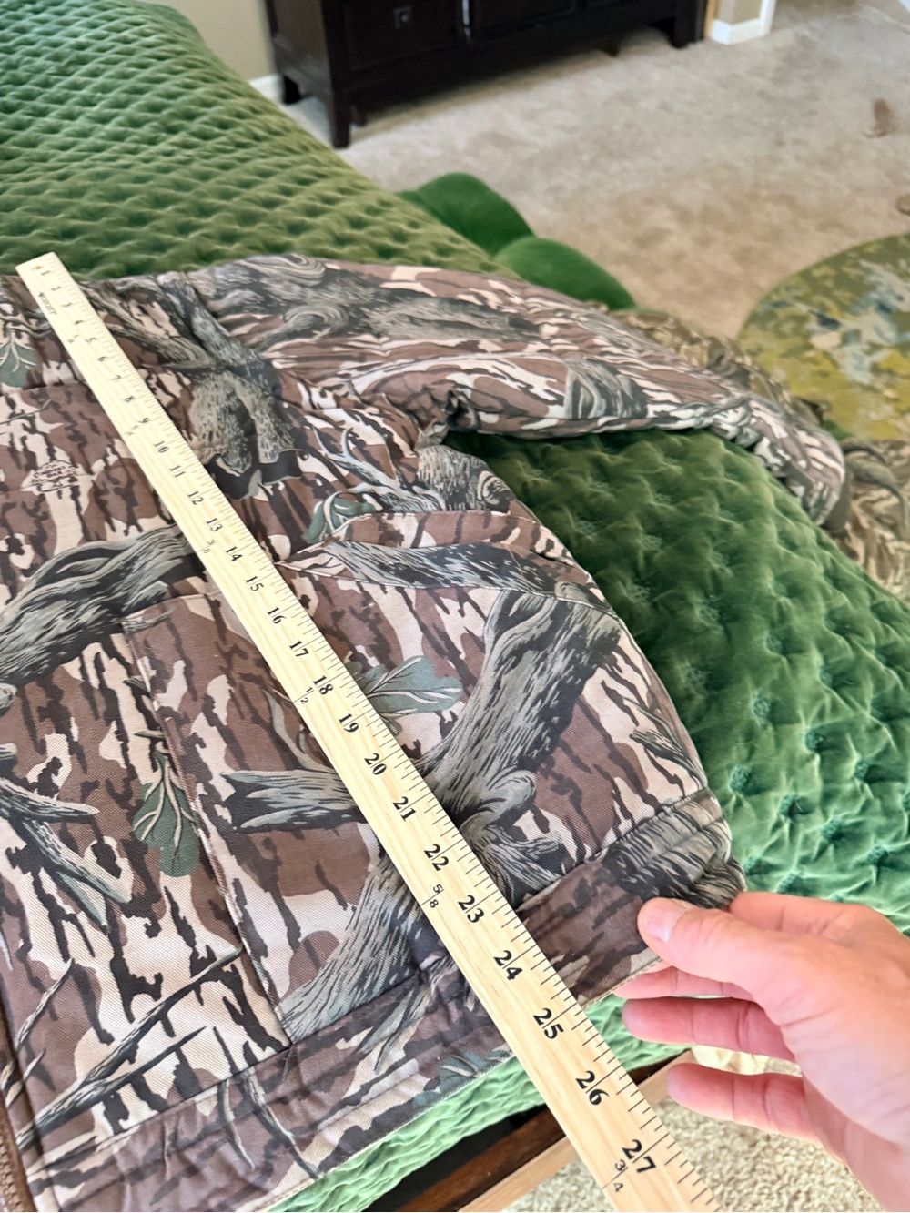 Men's Insulated Camo Puffer Jacket - Brown/Green - Picture 12 of 16